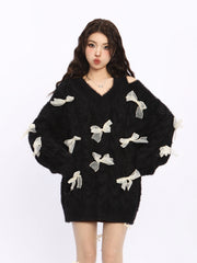 Bow Cut Out Long Sweater