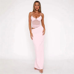 Mesh Strap Maxi Dress