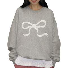 Lace Bow Embroidery Pullover Top