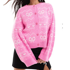 Heart/Bow Button-up Cardigan