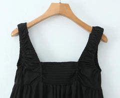 Front Button Ruffle Hem A-line Mini Dress