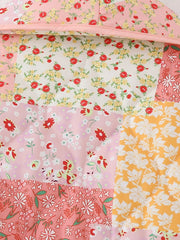 Pink Floral Patchwork Print Quilted Jacket