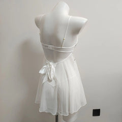 Daisy Embroidered Floral Lace Mesh Nightgown