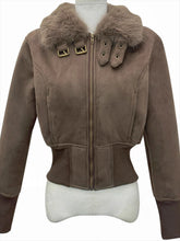 Fur Collar Motorcycle Zipper Short Jacket