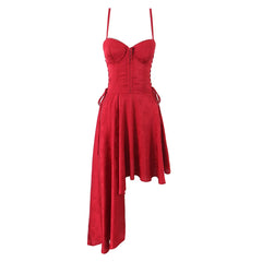 Bustier Side Strap Asymmetric Hem Sling Mini Dress