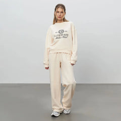 Letter Print Sweatshirt And Pants Set