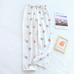 Cotton Heart Dotted Printed Drawstring Trousers
