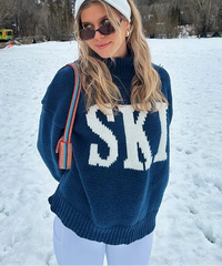 Ski Letter Printed Sweater