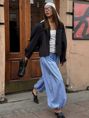 Striped Drawstring Puff Pants