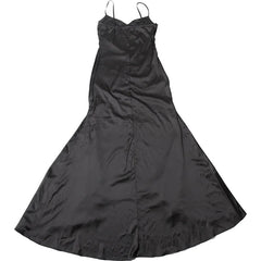 Satin Rhinestone Desgin Strappy Frill Midi Dress