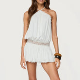 Halter Open Back Mini Bubble Dress