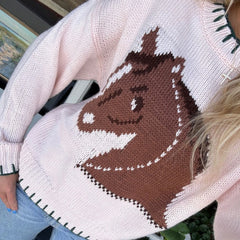 Horse Pattern Full Sleeved Sweater