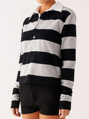 Stripe Turn Down Collar Full Sleeves Shirt