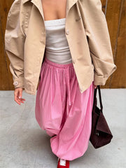 Striped Drawstring Puff Pants