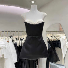 Satin Strapless Bustier Mini Dress