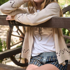 Galloping Horse Print Knit Cardigan