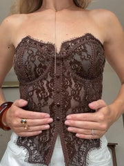 Lace Strapless Bustier Corset Top
