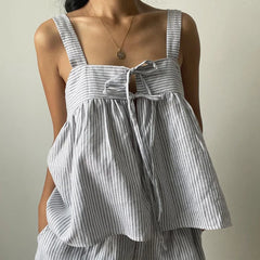 Front Tie Up Peplum Top