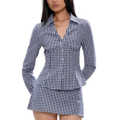 Plaid Fitted Collared Shirt