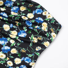 Strapless Floral Print Ruched Bandage Mini Dress