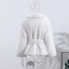 Faux Fur Tie Up Short Coat