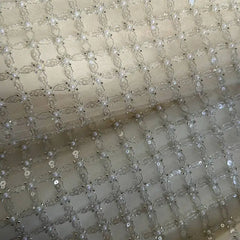White Sequin Bead Embroidery Strapless Dress
