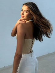 Satin Strapless Boned Corset Top