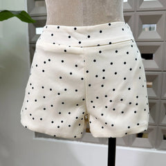 Polka Dot Bow Embellished Bubble Hem Mini Dress With Shorts
