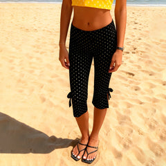Print Capri Pants with Bows