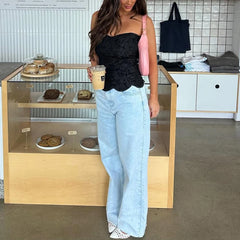 Floral Texture Tube Top