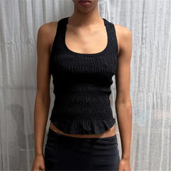 U-Neck Smocked Tank Top