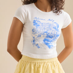 Italy Printed Graphic Baby Tee