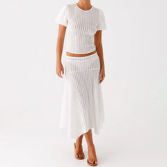 White knit two-piece set