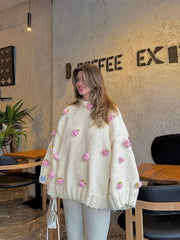 Rose Embellished Sweater