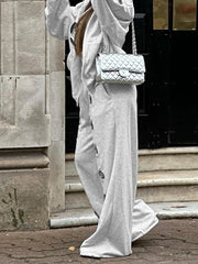 Metal Hole Zip Hoodie Tracksuit