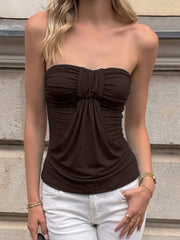 Strapless Ruched Front Top