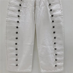 Multi Button Detaling Wide Leg Denim Jeans