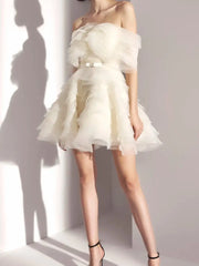 Strapless Ruffles Tiered Mini Dress