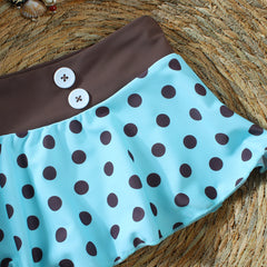 Polka Dot Triangle Bikini With Micro Skirt Swimwear 3 Piece Set