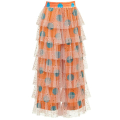 Dotted Sequin Tulle Ruffle Layered Pants