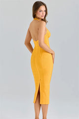 Yellow Bandage Midi Dress