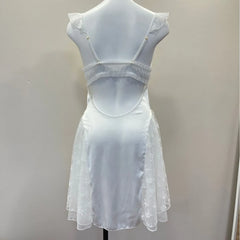 Mesh Pleated Ruffle Patchwork Night Gown
