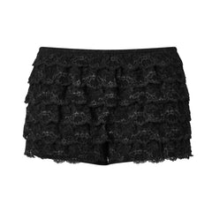 Layered Ruffle Lace Elastic Waist Shorts