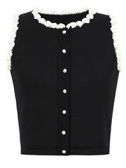 Colorblock Round Neck Sleeveless Top And High Waist Mini Skirt Set