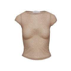 Glitter Ruched Short Sleeve T Shirt