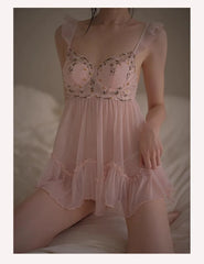 Daisy Lace Nightdress with Chest Pads