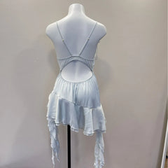 Satin Asymmetrical Ruffle Hem Night Dress