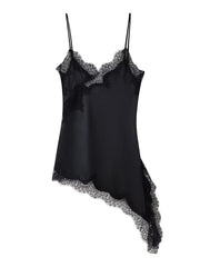 Satin Lace Patchwork Cami Mini Dress