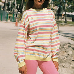 Multi-Color Striped Knit Pullover Top