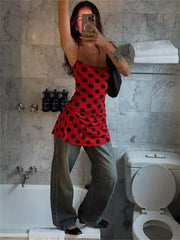 Red Polka Dot Cami Mini Dress